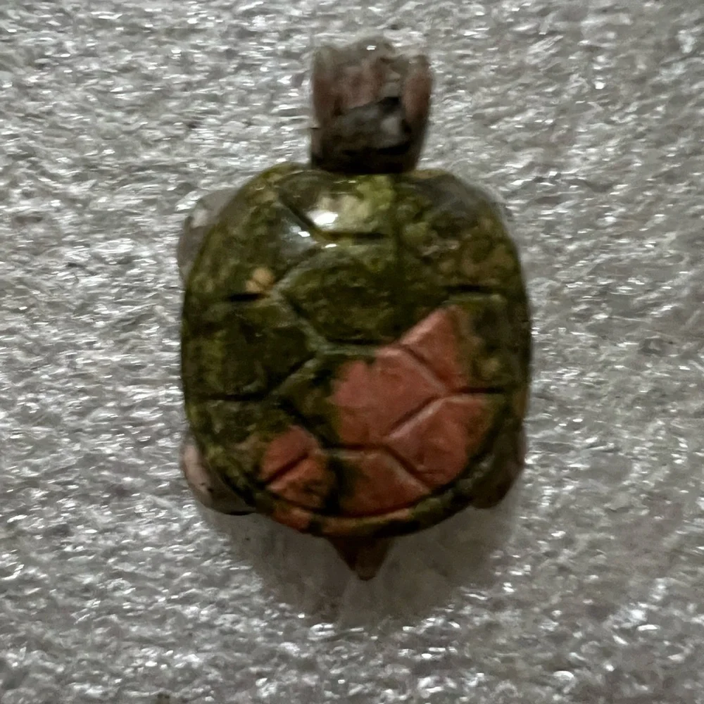 Green and Brown Turtle Habitat Figurine